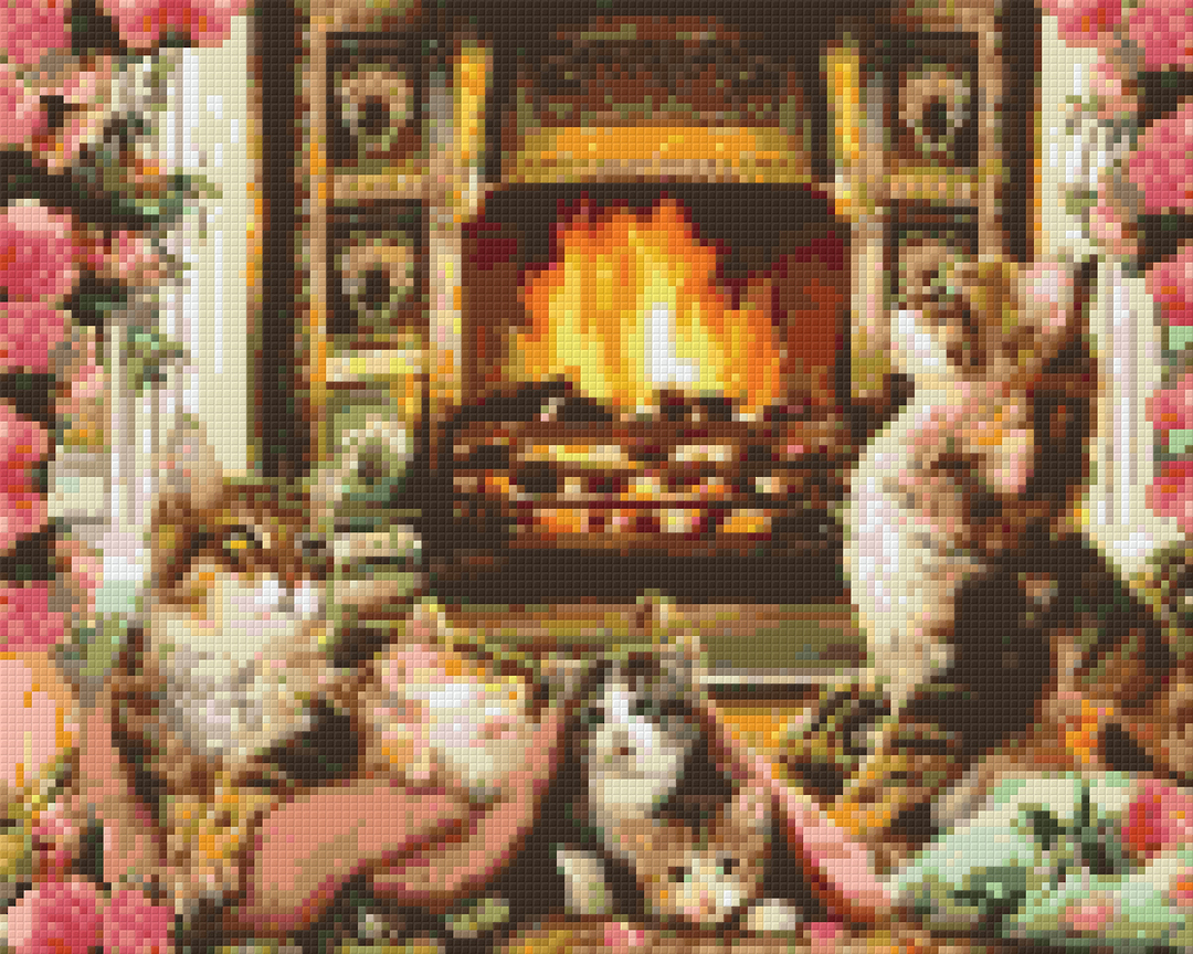 The Fireplace Nine [9] Baseplate PixelHobby Mini-mosaic Art Kit image 0